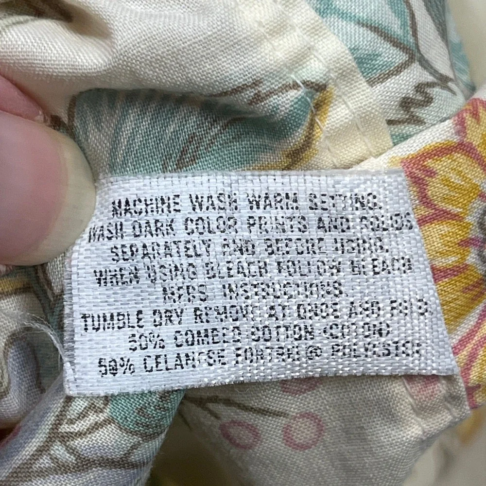 Vintage Lady Pepperell Fitted Sheet Twin Cream Cottage English Garden USA Made